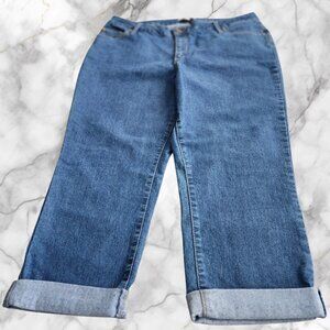 Woman Within Cuffed Hem Capri Jean Size 18W